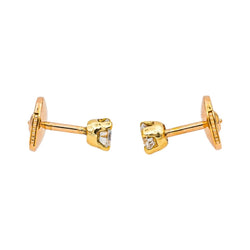 Boucles d'oreilles Puces en or jaune et diamants - Castafiore