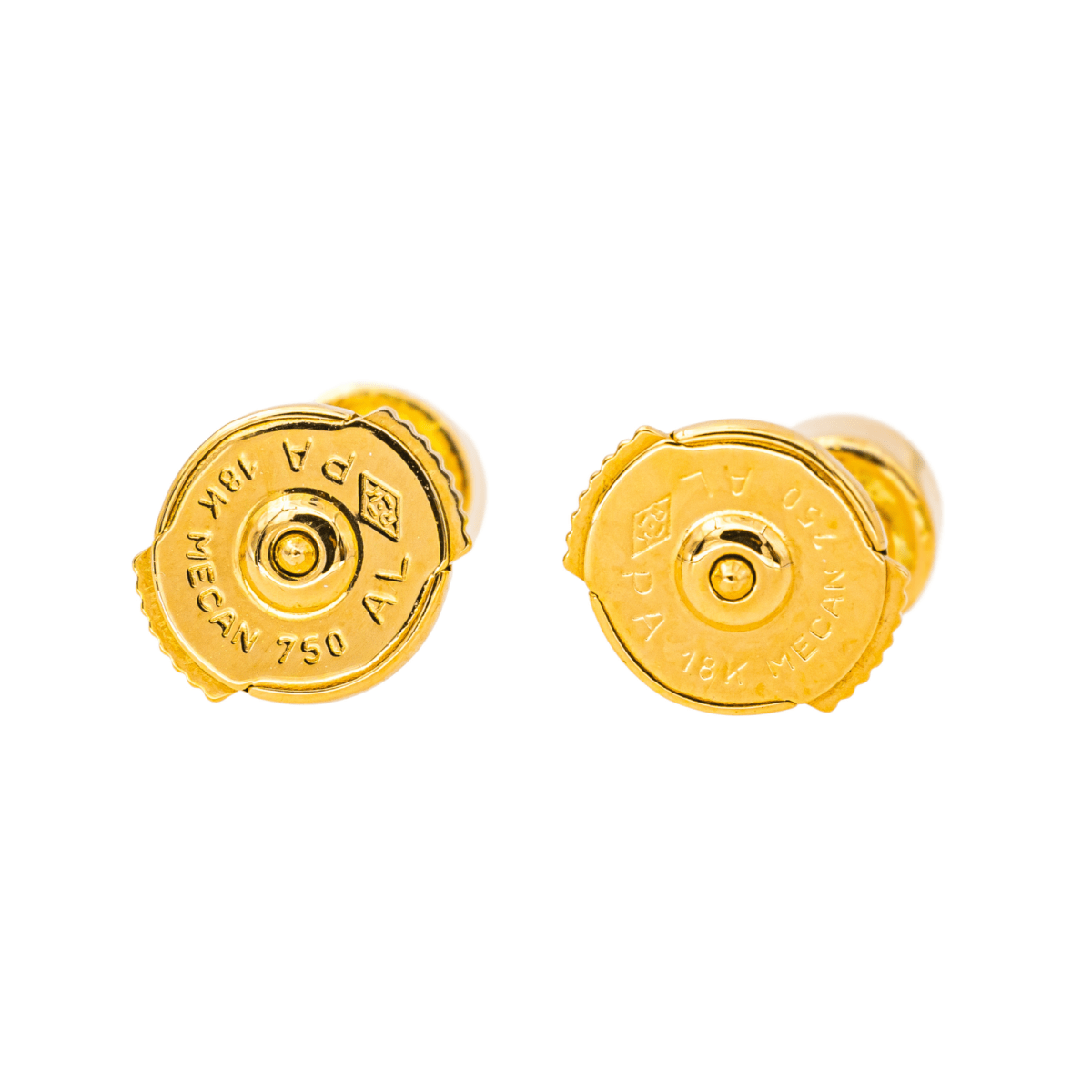Boucles d'oreilles Puces en or jaune et diamants - Castafiore