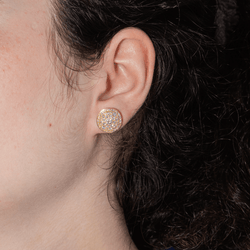 Boucles d'oreilles Puces en or jaune et diamants - Castafiore