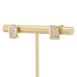 Boucles d'oreilles Puces en or jaune et diamants - Castafiore