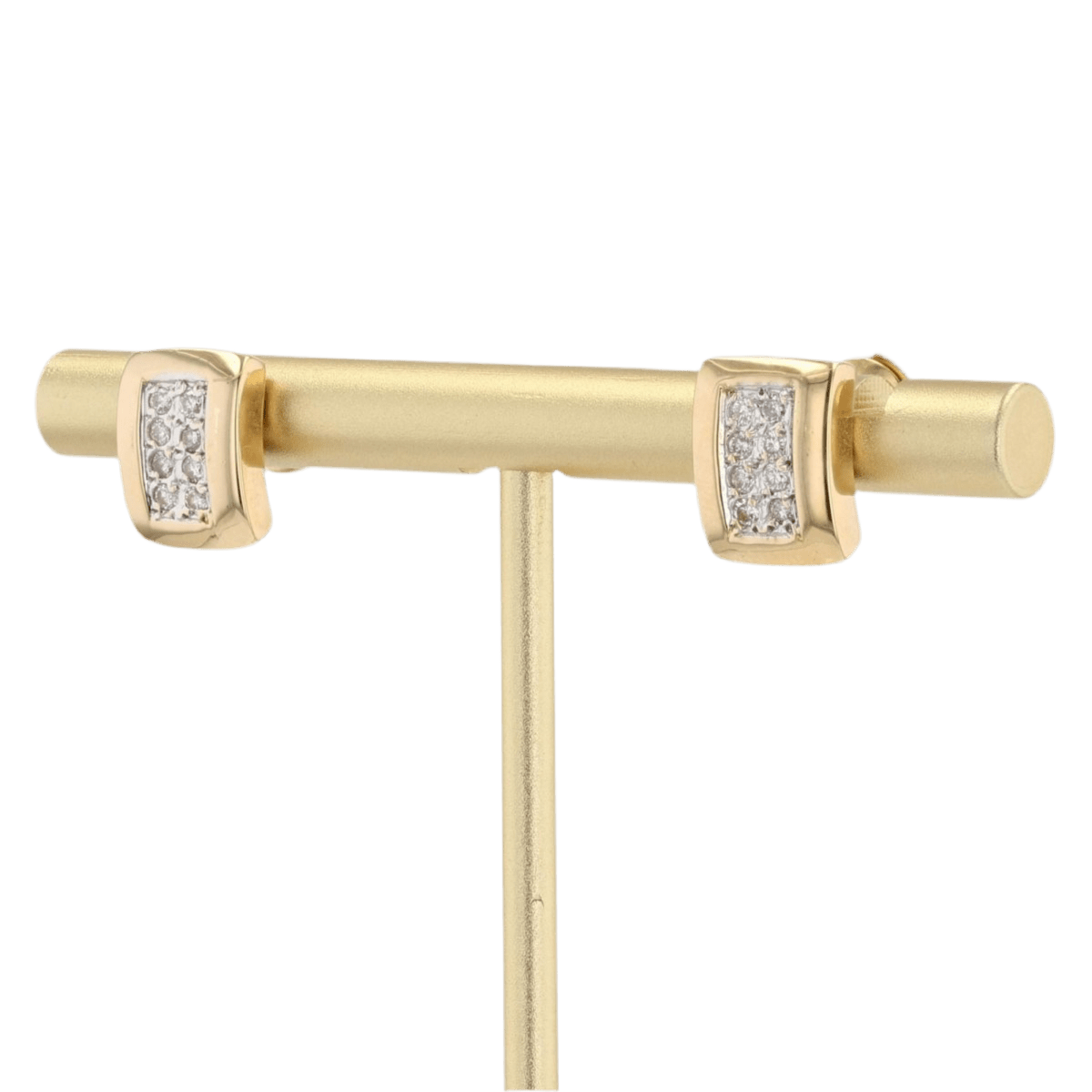 Boucles d'oreilles Puces en or jaune et diamants - Castafiore