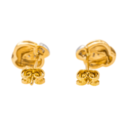 Boucles d'oreilles Puces en or jaune et diamants - Castafiore