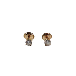 Boucles d'oreilles Puces en or jaune et diamants - Castafiore