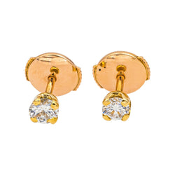 Boucles d'oreilles Puces en or jaune et diamants - Castafiore