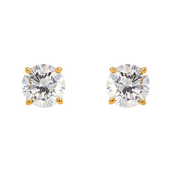 Boucles d'oreilles Puces en or jaune et diamants - Castafiore