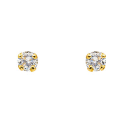Boucles d'oreilles Puces en or jaune et diamants - Castafiore