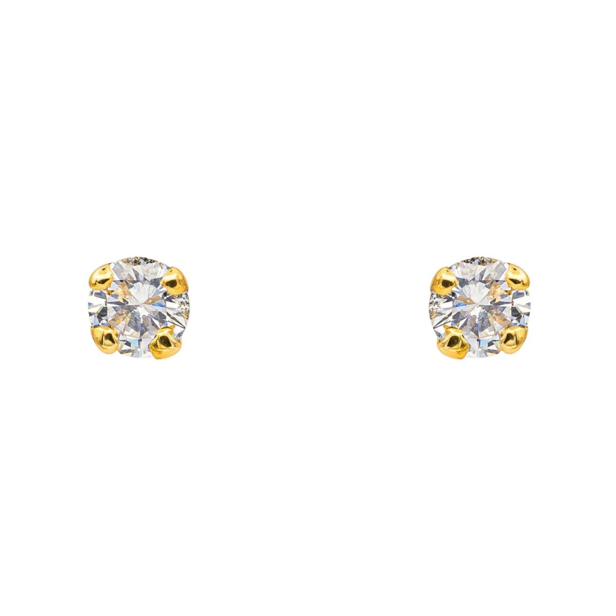 Boucles d'oreilles Puces en or jaune et diamants - Castafiore