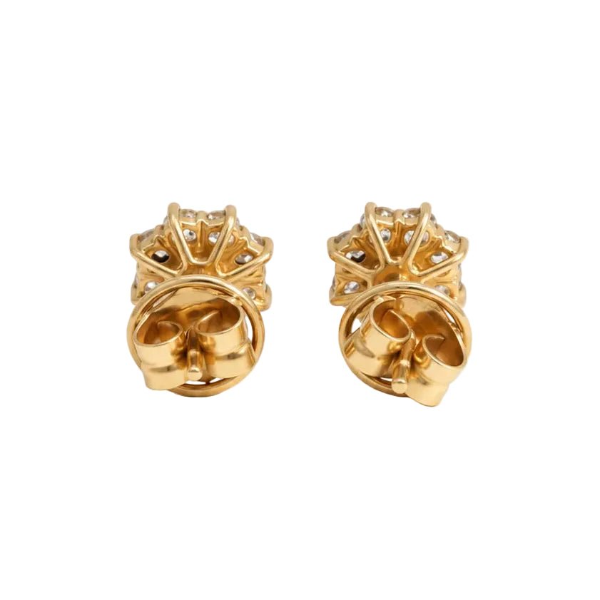 Boucles d’oreilles Puces en or jaune et diamants - Castafiore