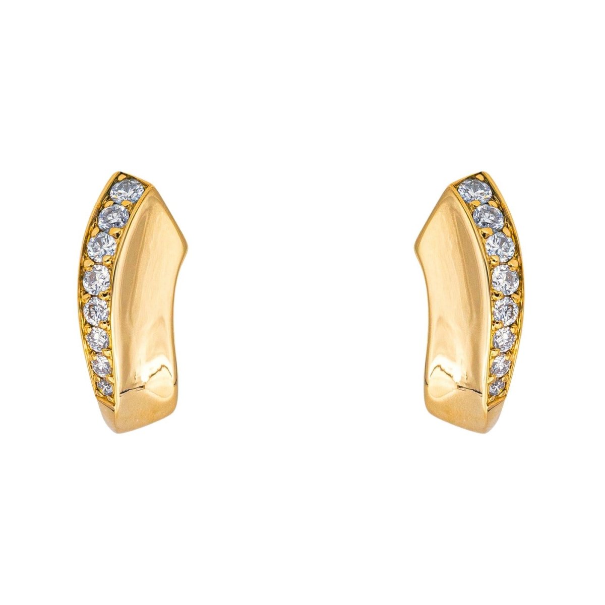 Boucles d'oreilles Puces en or jaune et diamants - Castafiore