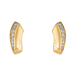 Boucles d'oreilles Puces en or jaune et diamants - Castafiore
