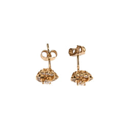 Boucles d'oreilles Puces en or jaune et diamants - Castafiore