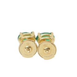 Boucles d'oreilles Puces en or jaune et émeraude - Castafiore