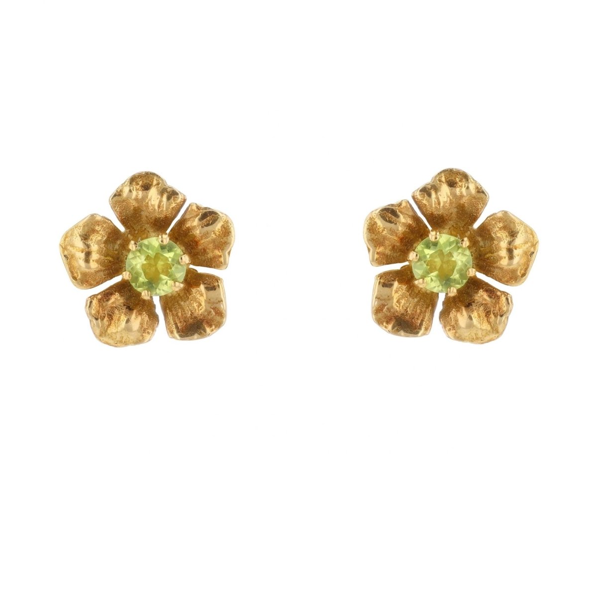 Earrings peridot flower chips