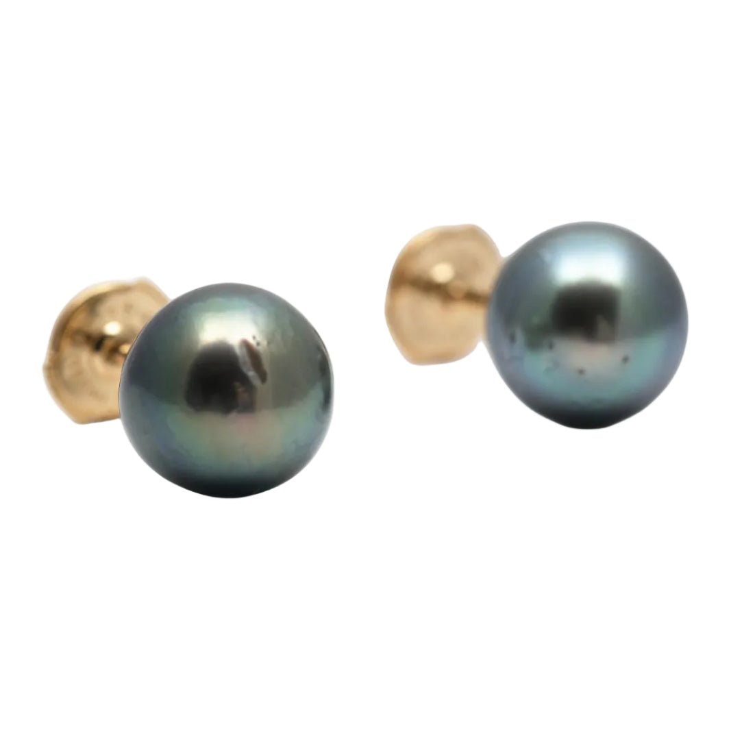Boucles d'oreilles Puces en or jaune et perles - Castafiore