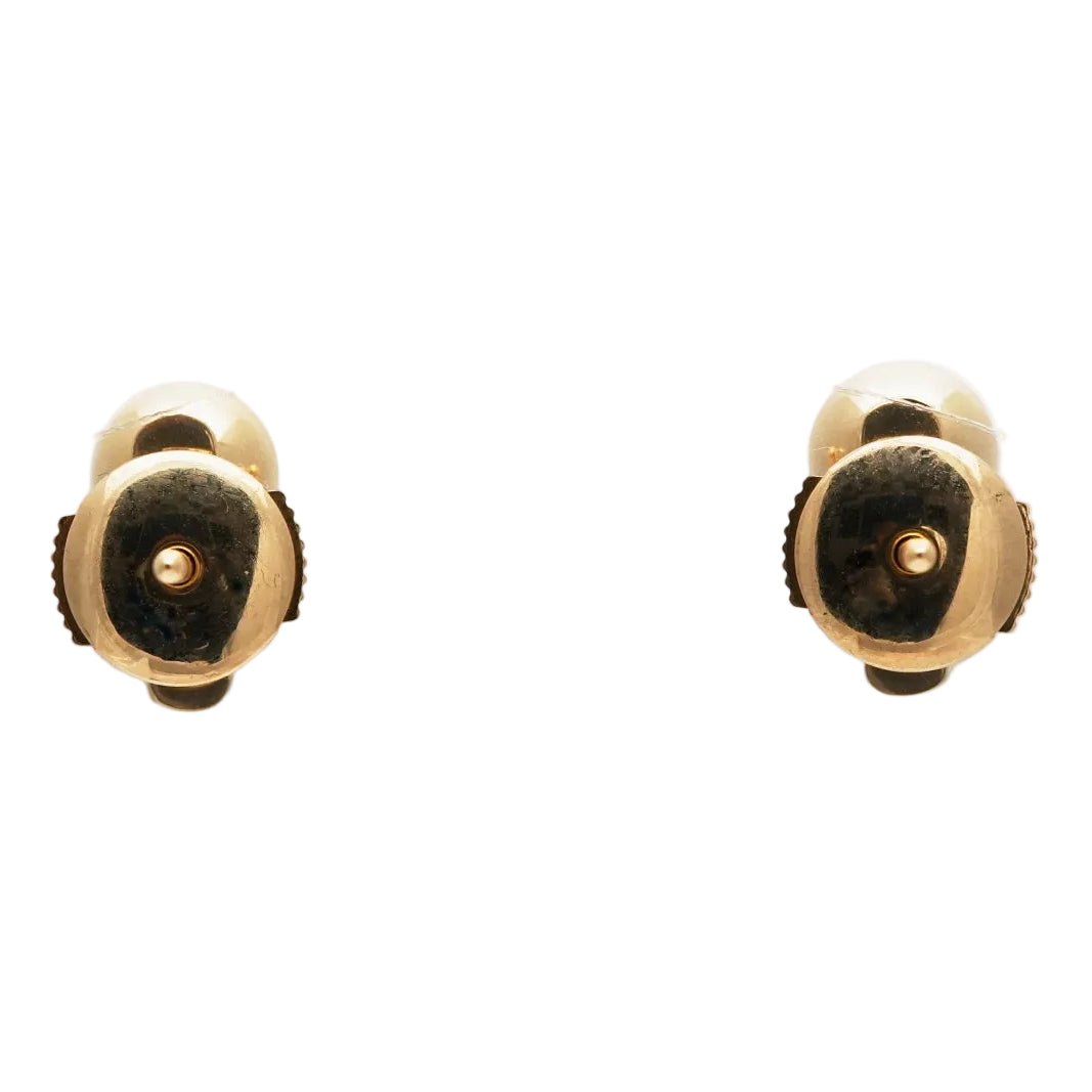 Boucles d'oreilles Puces en or jaune et perles - Castafiore