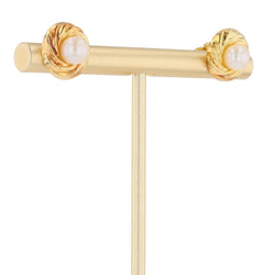 Ear chips yellow gold cultured pearl