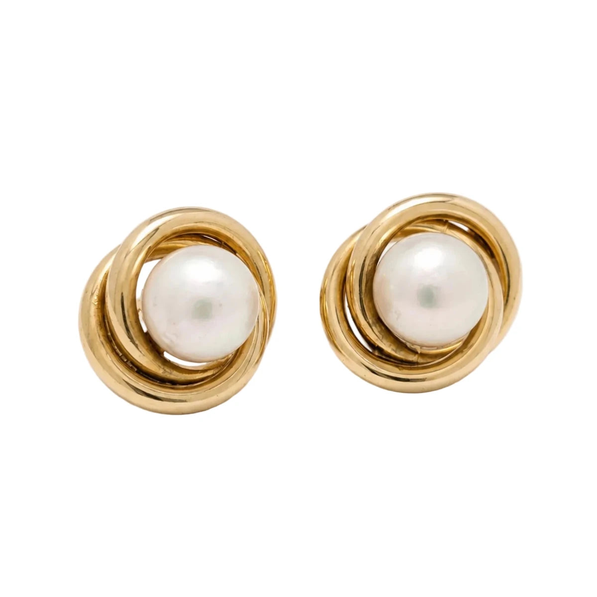 Boucles d’oreilles Puces en or jaune et perles - Castafiore