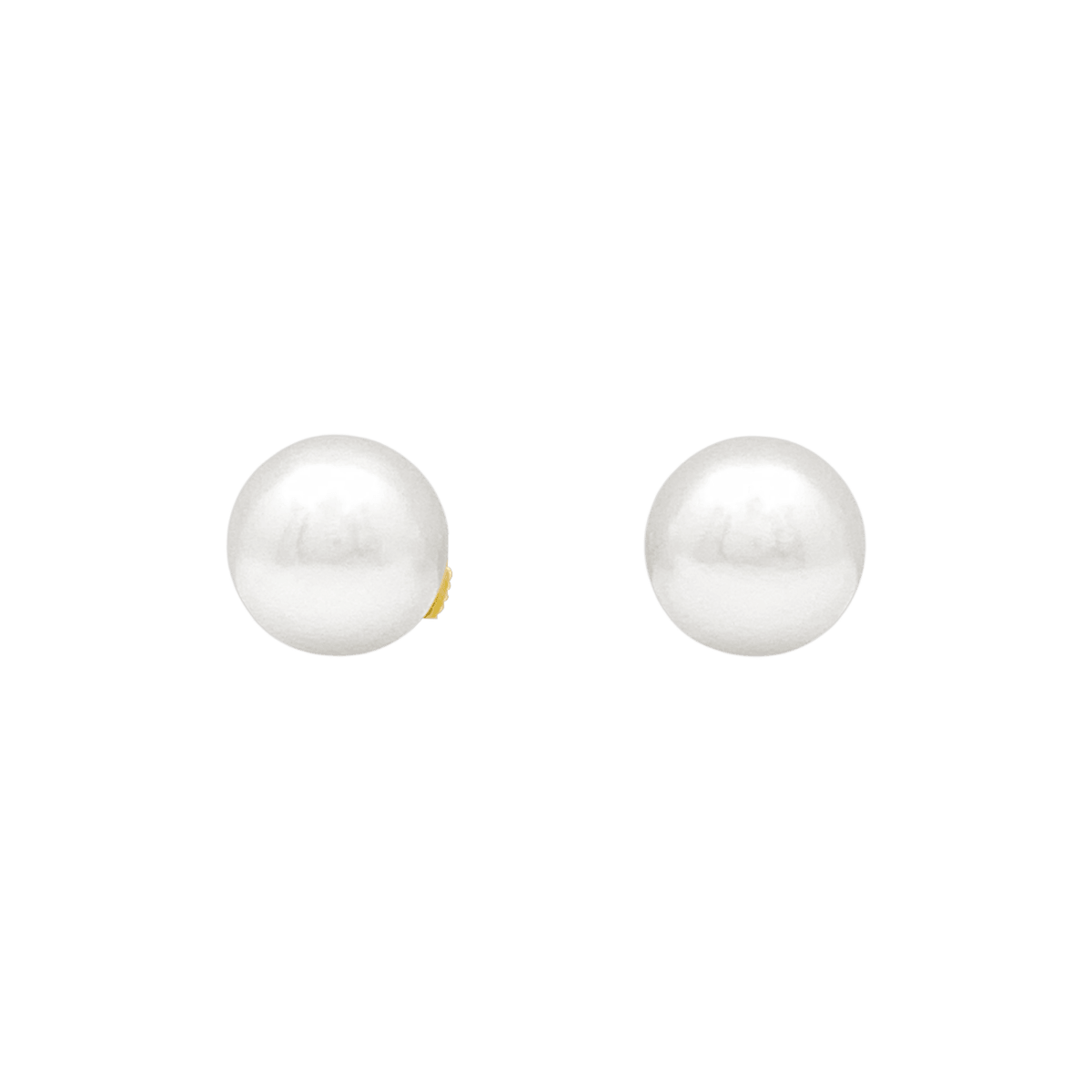 Boucles d'oreilles Puces en or jaune et perles - Castafiore