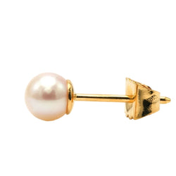 Boucles d'oreilles Puces en or jaune et perles - Castafiore
