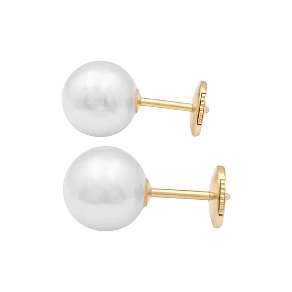 Boucles d'oreilles Puces en or jaune et perles - Castafiore