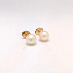 Boucles d’oreilles Puces en or jaune et perles - Castafiore