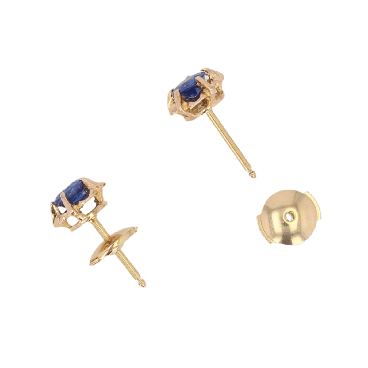 Boucles d'oreilles Puces en or jaune et saphirs - Castafiore