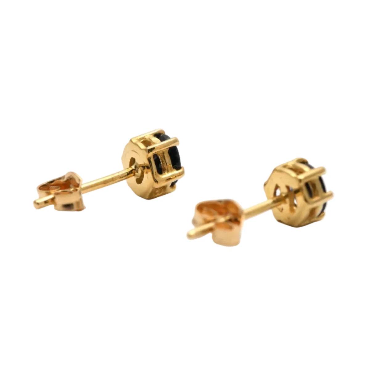 Boucles d'oreilles Puces en or jaune et saphirs - Castafiore