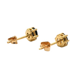 Boucles d'oreilles Puces en or jaune et saphirs - Castafiore