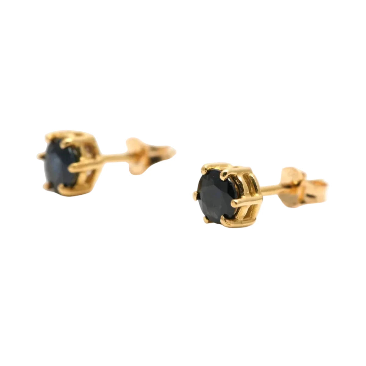 Boucles d'oreilles Puces en or jaune et saphirs - Castafiore