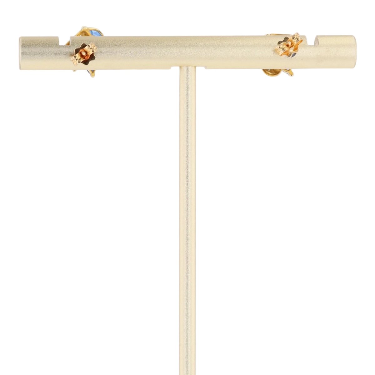 Boucles d'oreilles Puces en or jaune, or blanc, saphirs et diamants - Castafiore