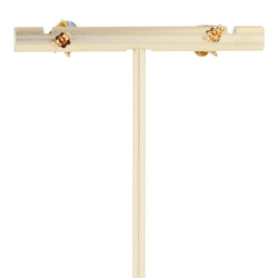 Boucles d'oreilles Puces en or jaune, or blanc, saphirs et diamants - Castafiore
