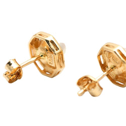 Boucles d'oreilles Puces en or jaune, perles et diamants - Castafiore