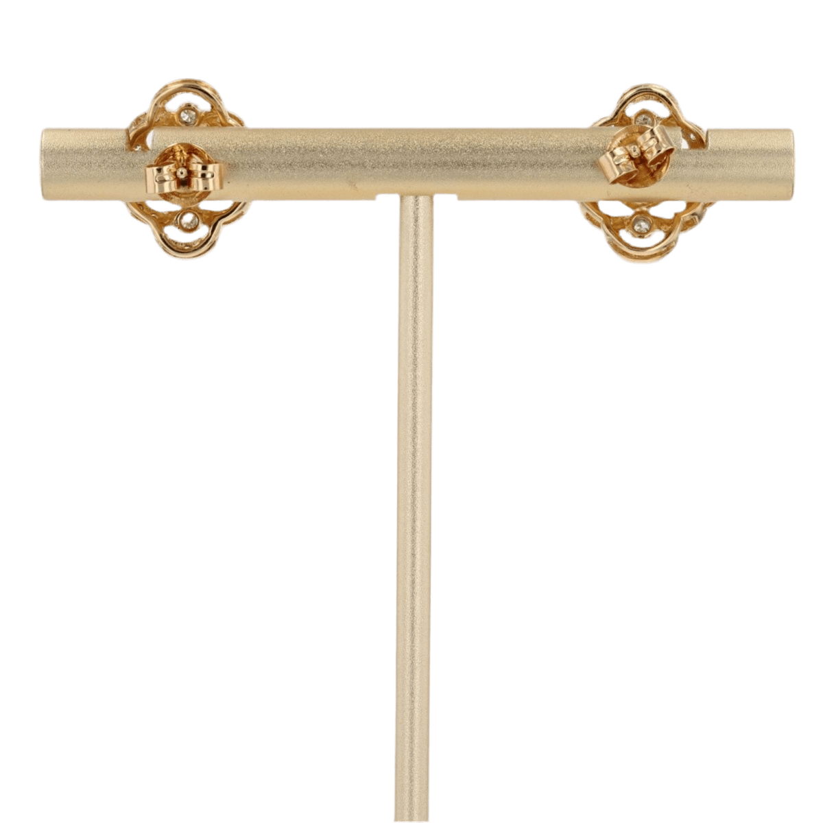 Boucles d'oreilles Puces en or jaune, perles et diamants - Castafiore