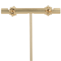 Boucles d'oreilles Puces en or jaune, perles et diamants - Castafiore