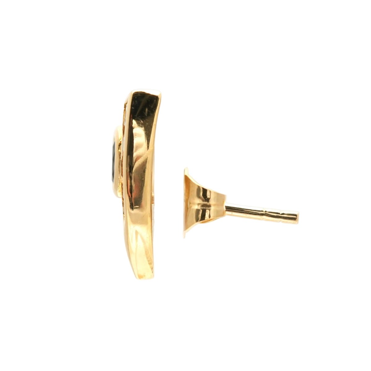 Boucles d'oreilles Puces en or jaune, saphirs et diamants - Castafiore
