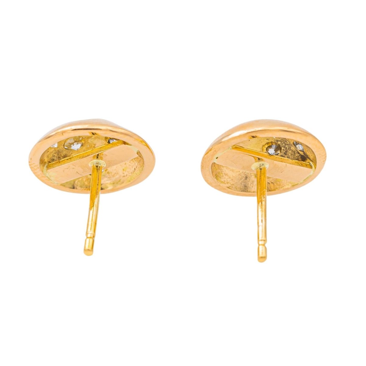 Boucles d'oreilles Puces en or rose et diamant - Castafiore