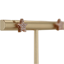 Boucles d'oreilles Puces en or rose et diamants - Castafiore