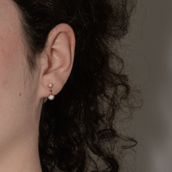 Boucles d'oreilles Puces en or rose et diamants - Castafiore