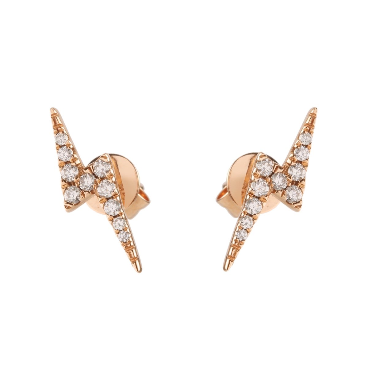 Boucles d'oreilles Puces en or rose et diamants - Castafiore