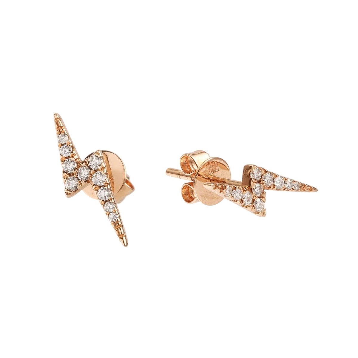 Boucles d'oreilles Puces en or rose et diamants - Castafiore