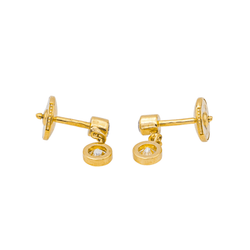 Boucles d'oreilles Puces en or rose et diamants - Castafiore