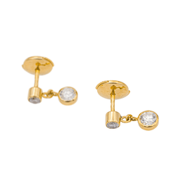 Boucles d'oreilles Puces en or rose et diamants - Castafiore