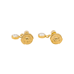 Boucles d'oreilles Puces en or rose et diamants - Castafiore