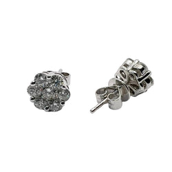 Boucles d'oreilles Puces en orang blanc et diamants - Castafiore