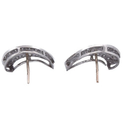 Boucles d'oreilles Puces en platine et diamants - Castafiore