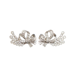 Boucles d'oreilles Puces en platine et diamants - Castafiore
