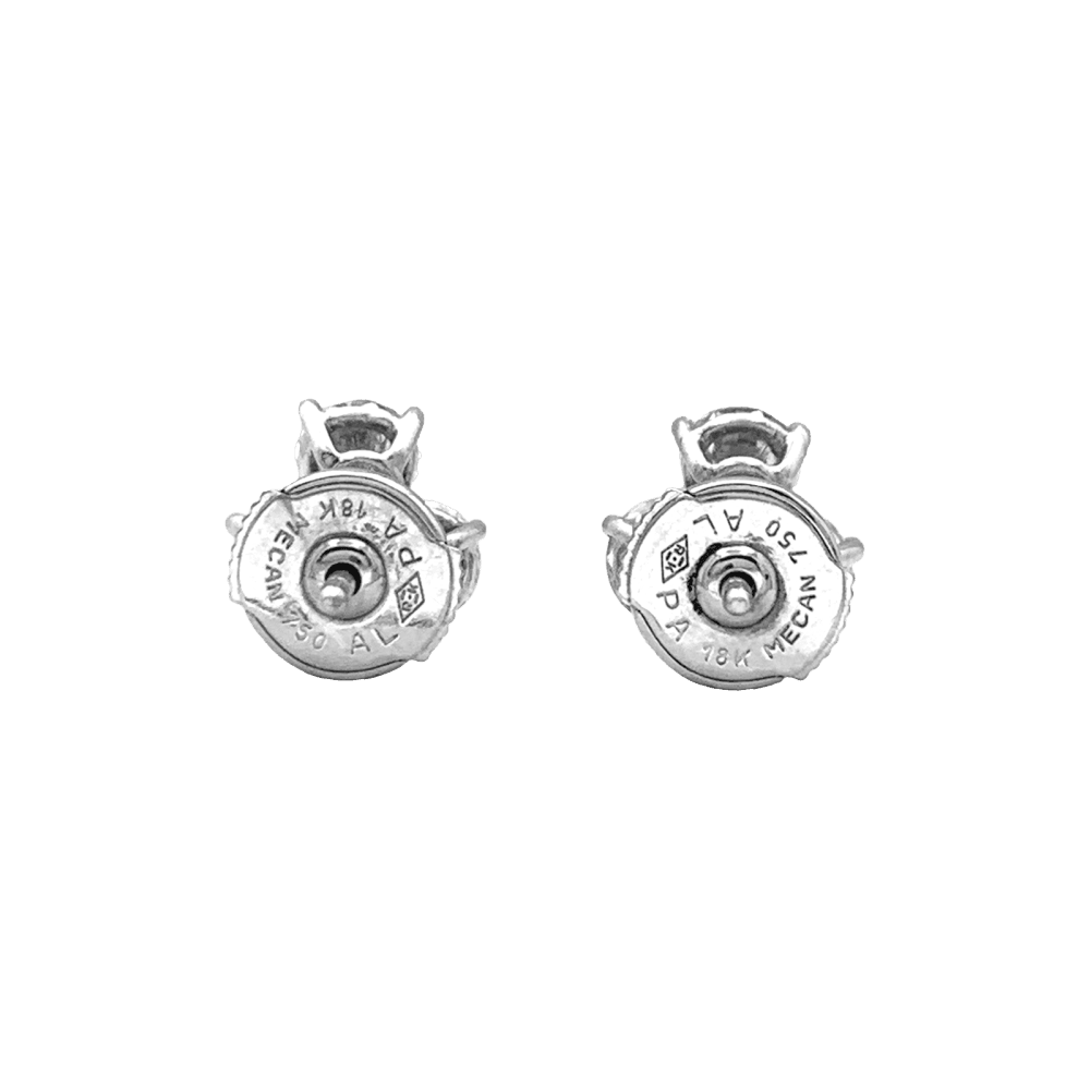 Boucles d'oreilles Puces en platine et diamants - Castafiore