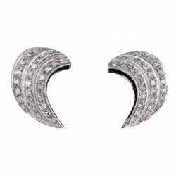 Boucles d'oreilles Puces en platine et diamants - Castafiore