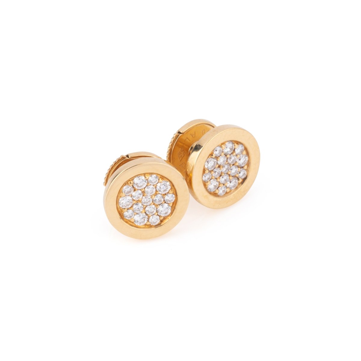 Boucles d'oreilles Puces FRED en or jaune et diamants - Castafiore