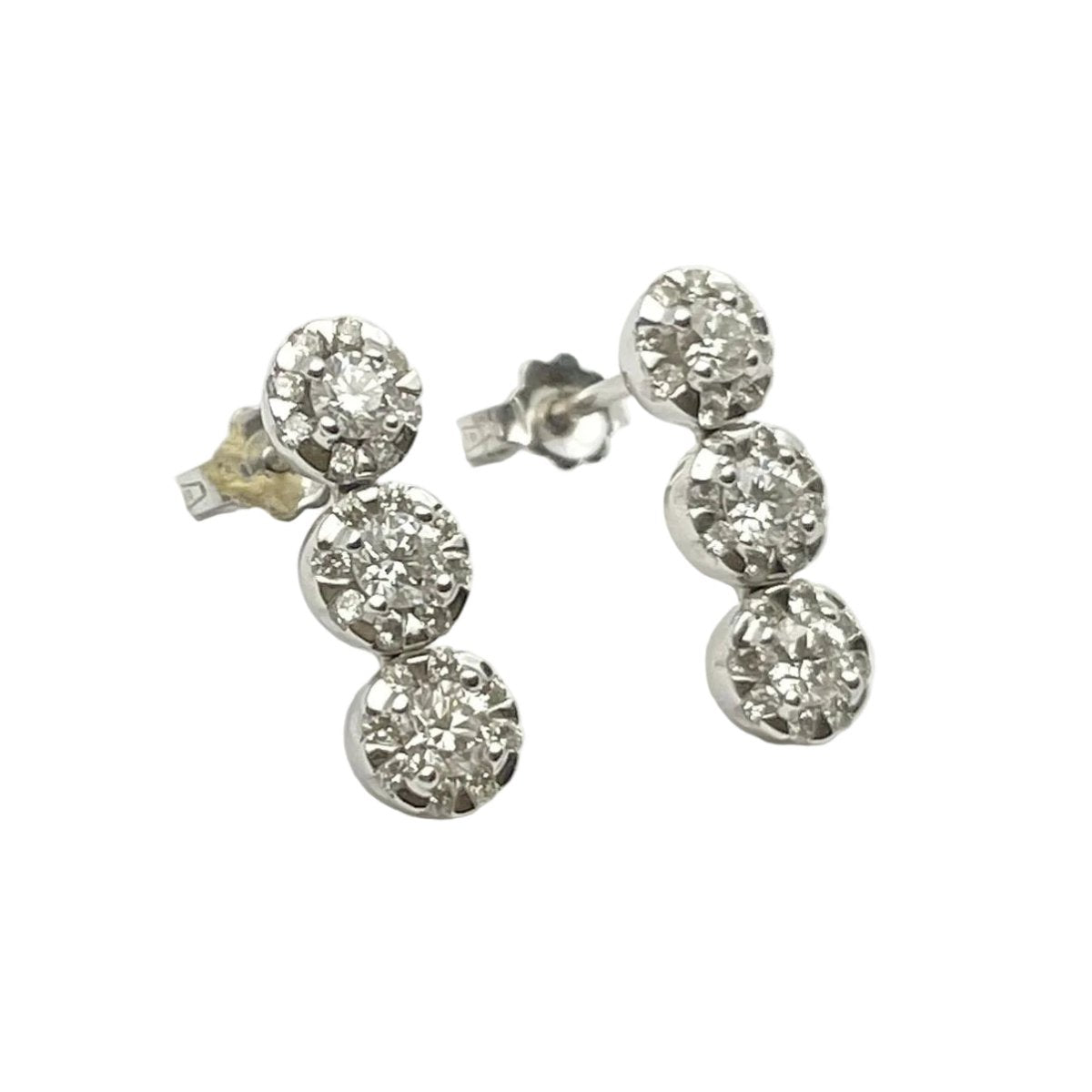 Boucles d'oreilles Puces GIORGIO VISCONTI en or blanc et diamants - Castafiore